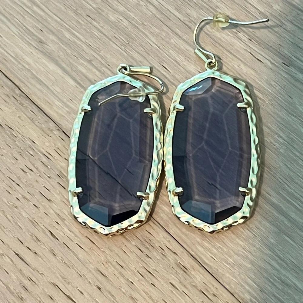 Kendra Scott Blue and Gold Drop Earrings - Picture 3 of 4